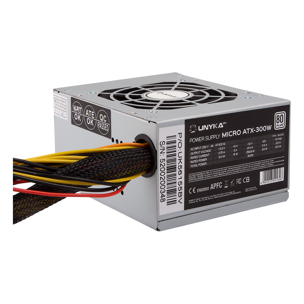 Unykach SFX 300W Alimentation 85% Efficacité 300W SFX - Ventilateur 80mm