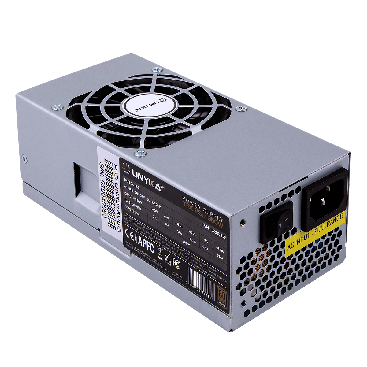 Unykach TFX 350W 80 Plus Alimentation Bronze 350W TFX - Ventilateur 80mm