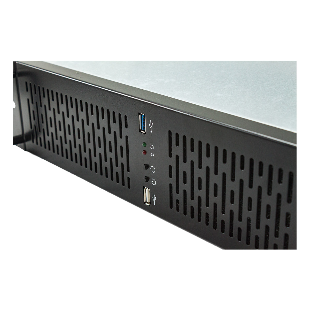 Unykach UK2129 2U 19" Rack Box - Tailles de disque prises en charge 2,5", 3,5" - Filtre anti-poussière avant - USB-A 2.0/3.0 et audio