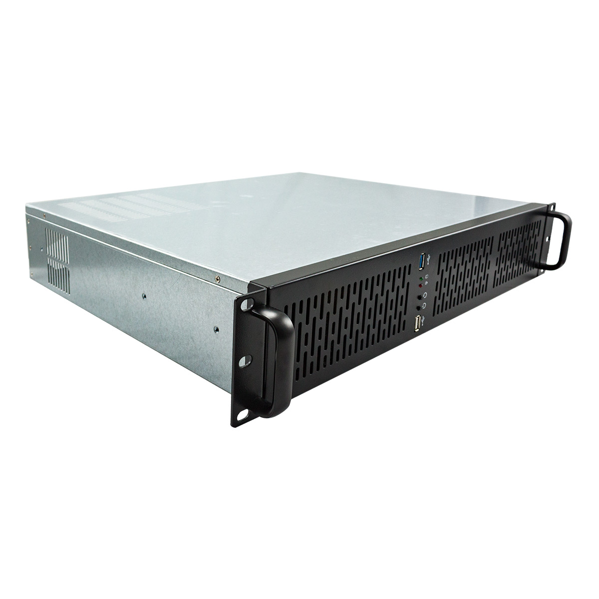 Unykach UK2129 2U 19" Rack Box - Tailles de disque prises en charge 2,5", 3,5" - Filtre anti-poussière avant - USB-A 2.0/3.0 et audio