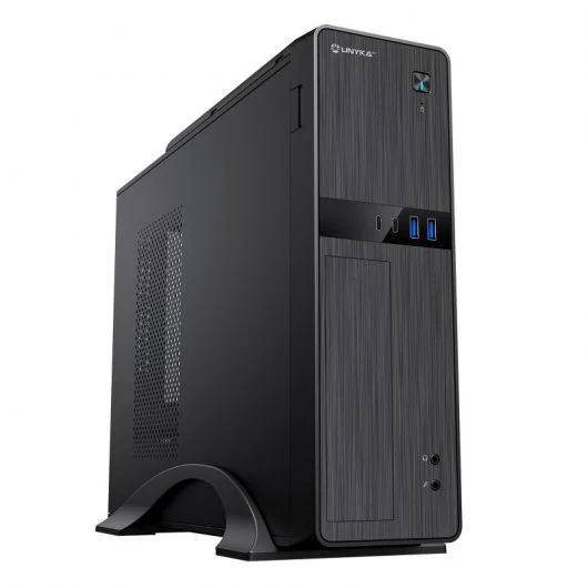 Unykach UK52112 Boîtier tour MicroATX + alimentation SFX 450 W - Taille de disque prise en charge 3,5", 2,5" - USB-A 3.2, USB-C et audio