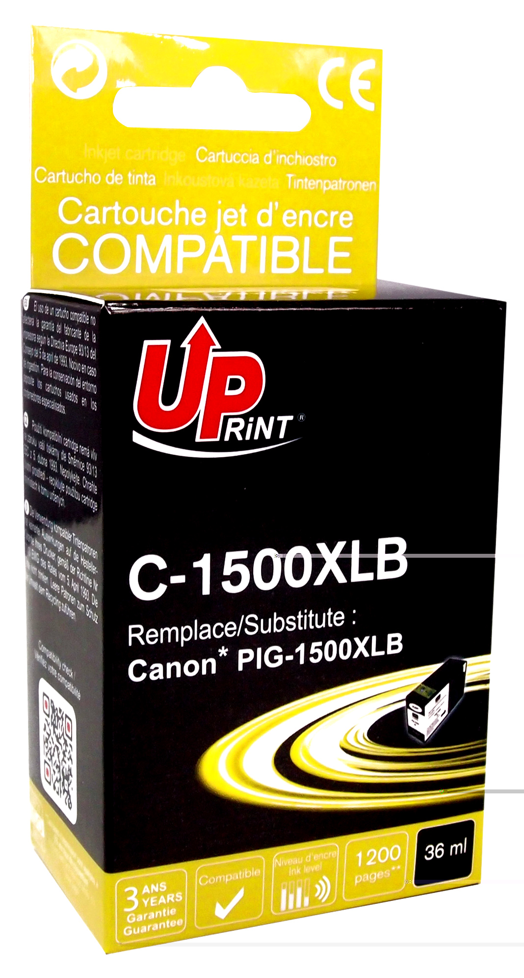 Cartouche encre UPrint compatible CANON PGI1500XL noir