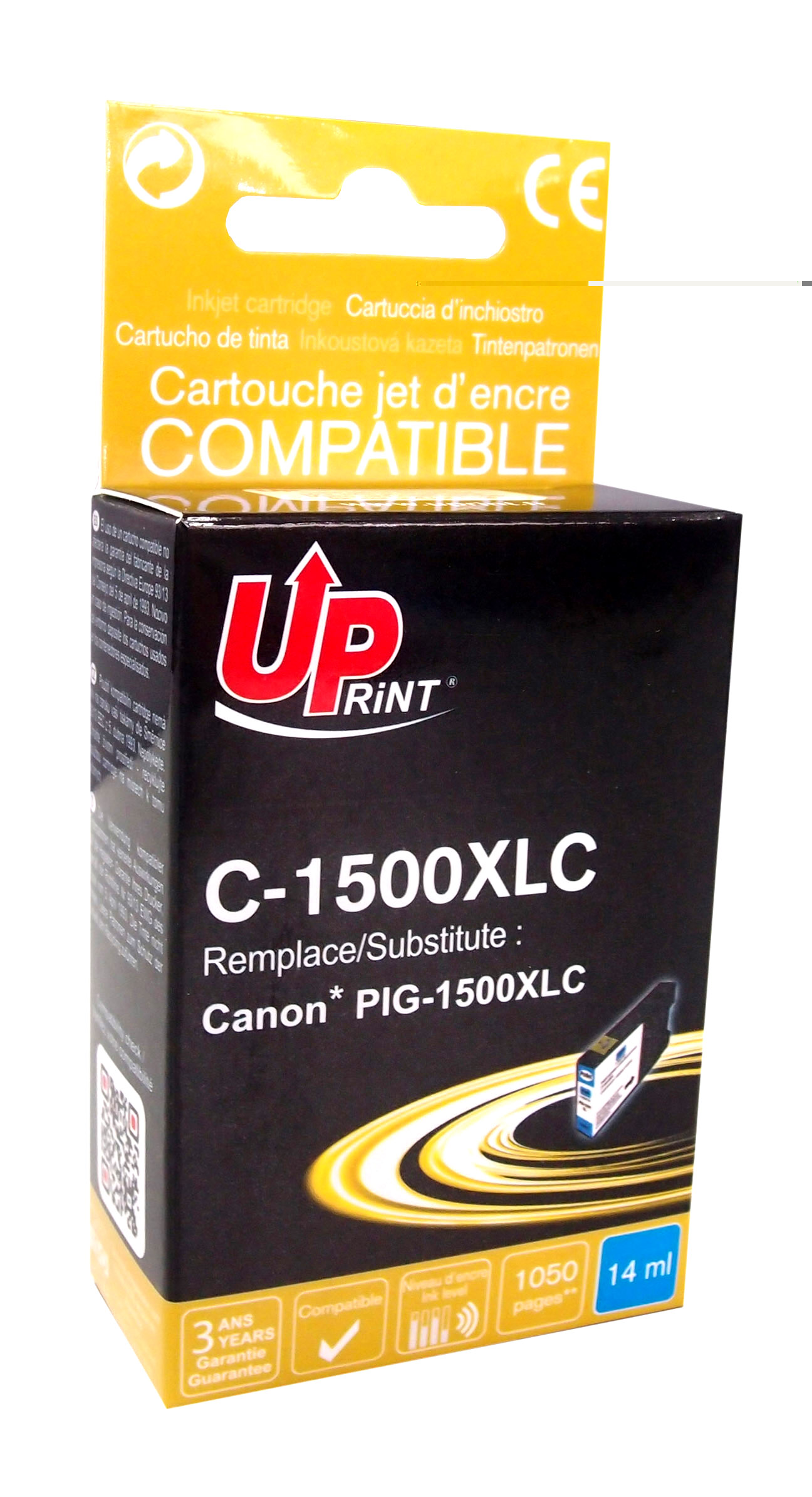 Cartouche encre UPrint compatible CANON PGI1500XL cyan