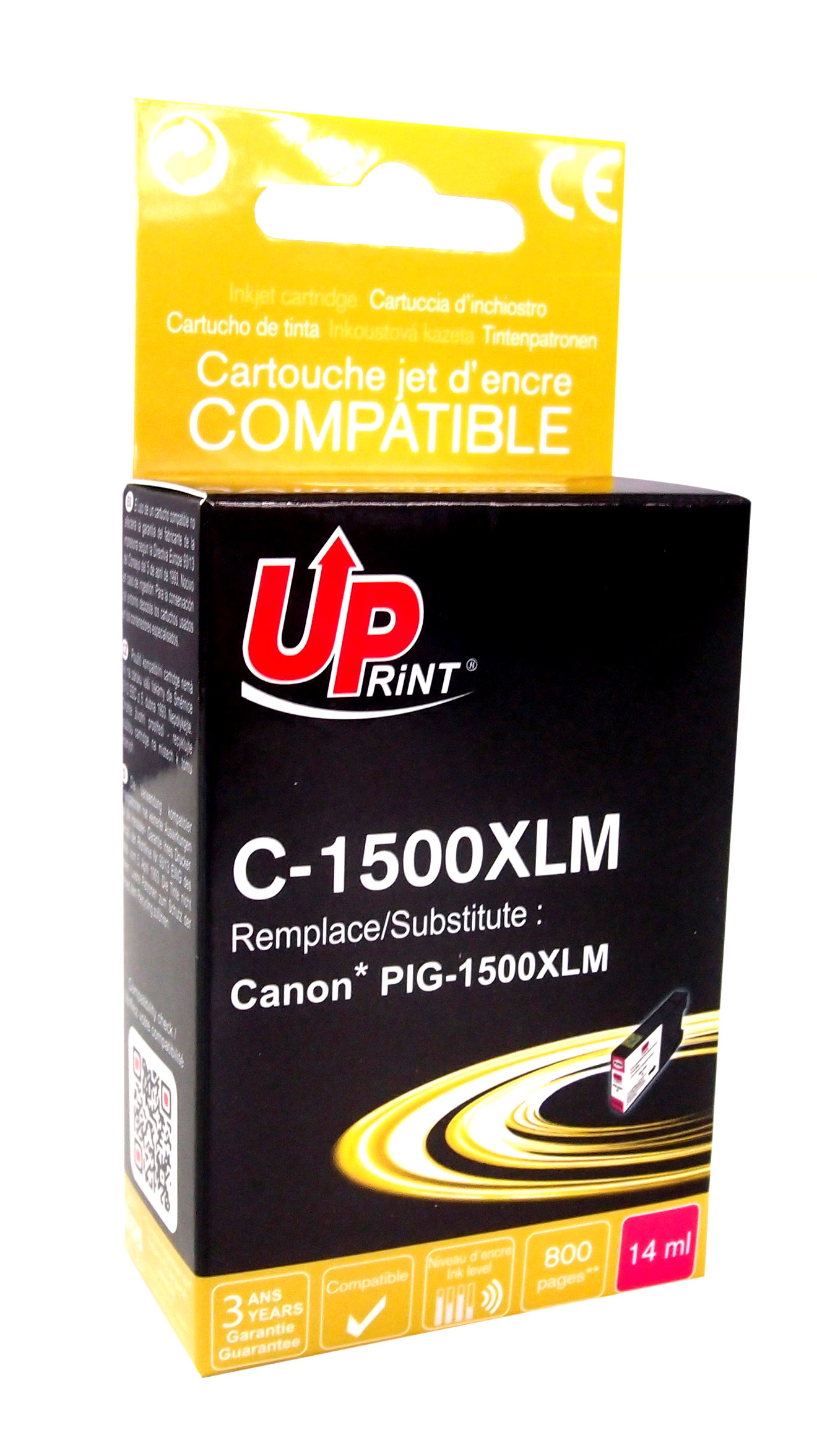 Cartouche encre UPrint compatible CANON PGI1500XLM magenta
