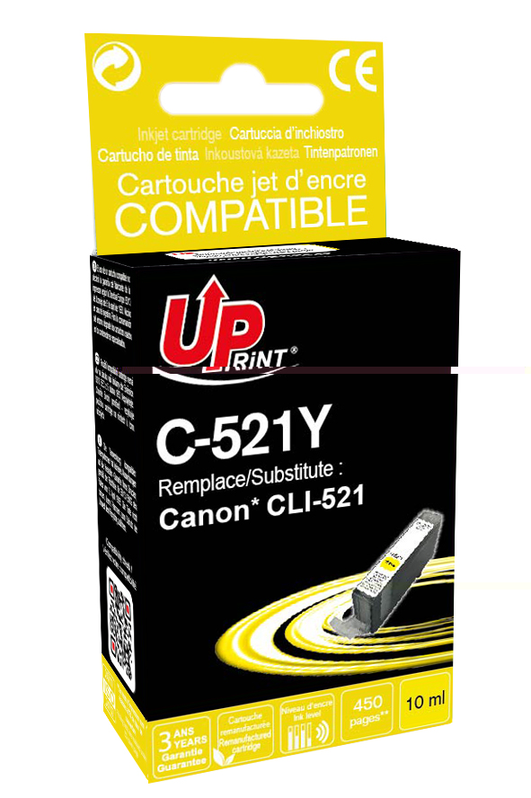 Cartouche PREMIUM compatible CANON CLI-521Y jaune 