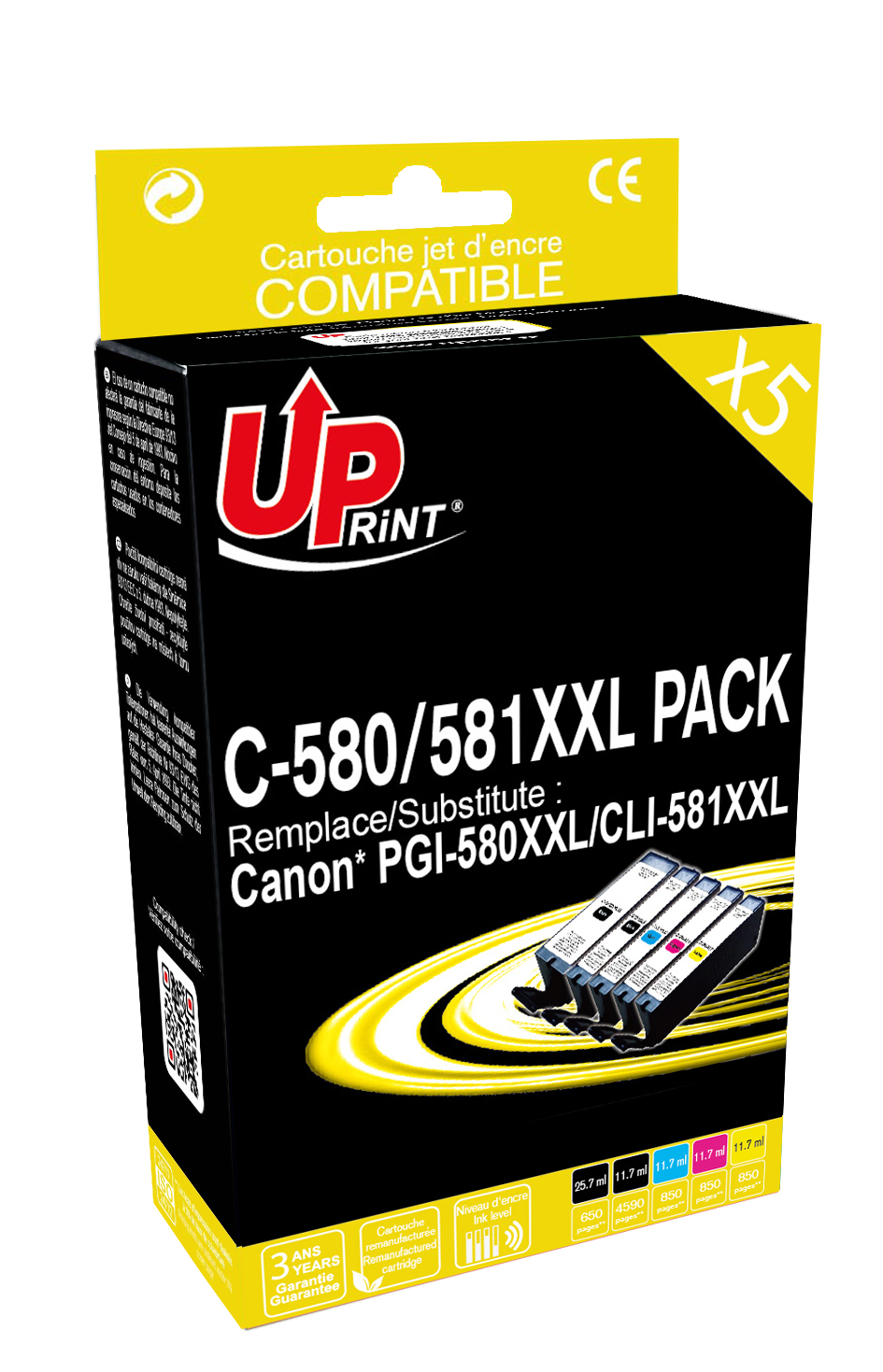Pack PREMIUM compatible CANON PGI-580 / CLI-581XXL