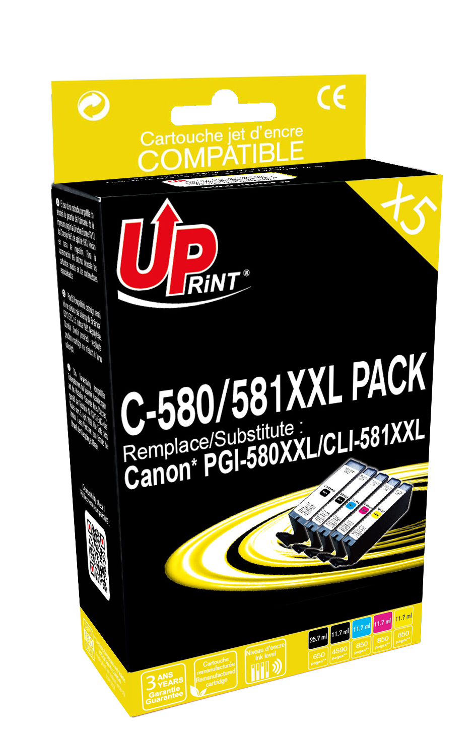 Compatible Canon PGI-580XXL CLI-581XXL ink Cartridge -6 Pack