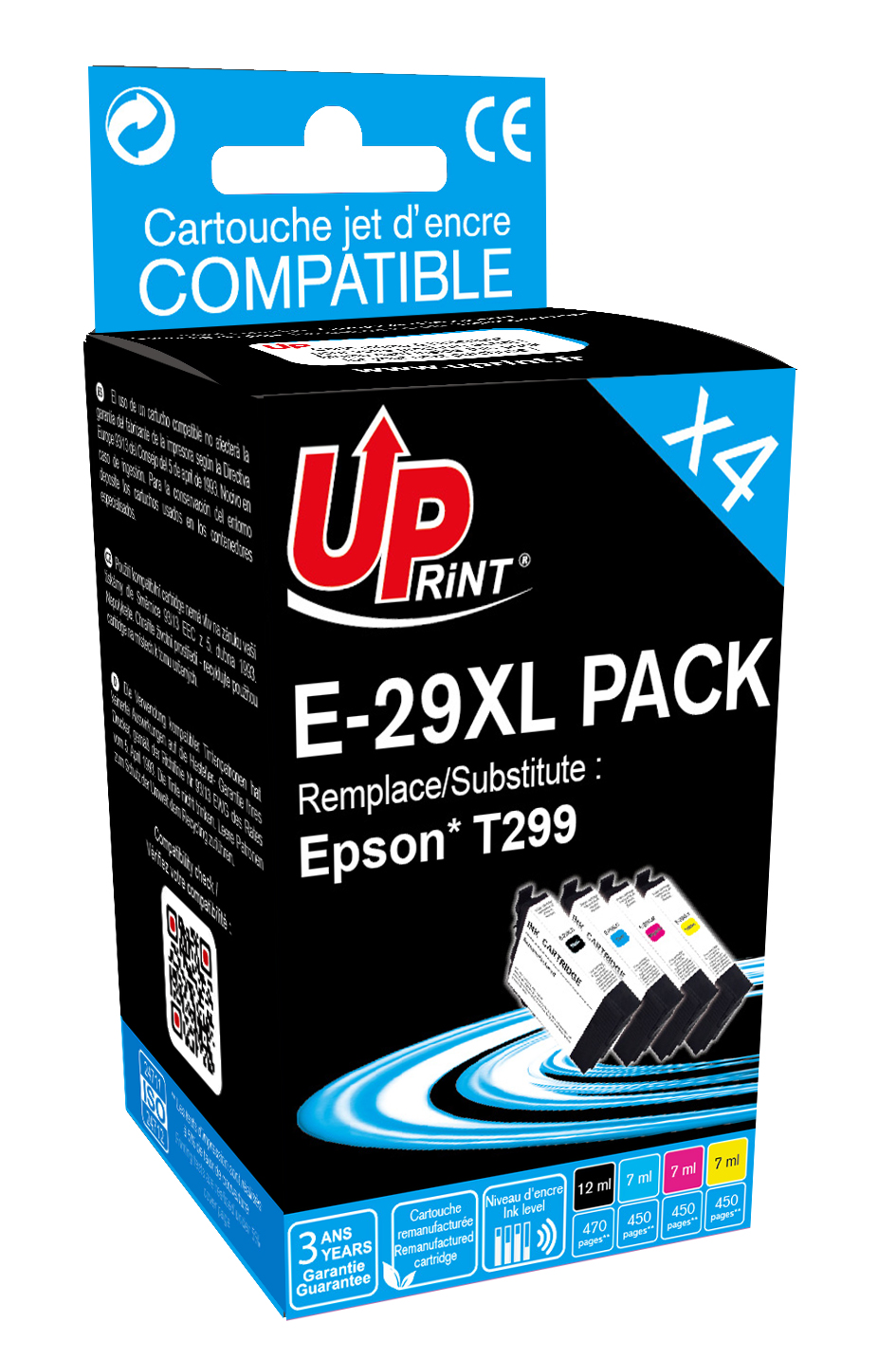 Epson 29XL Noir et Couleur, Lot de 4 cartouches encre compatibles