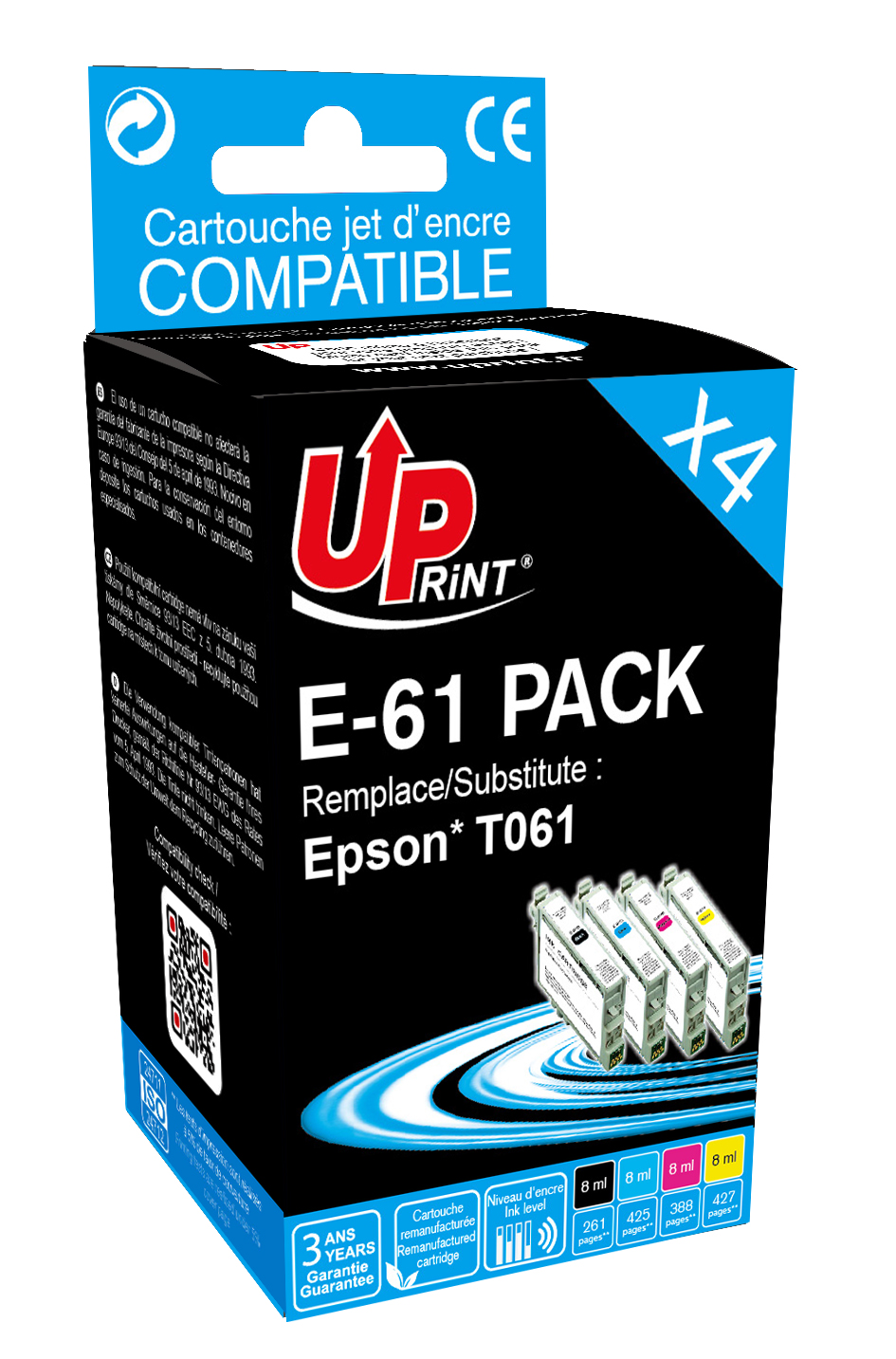 Pack UPrint compatible EPSON T061, 4 cartouches