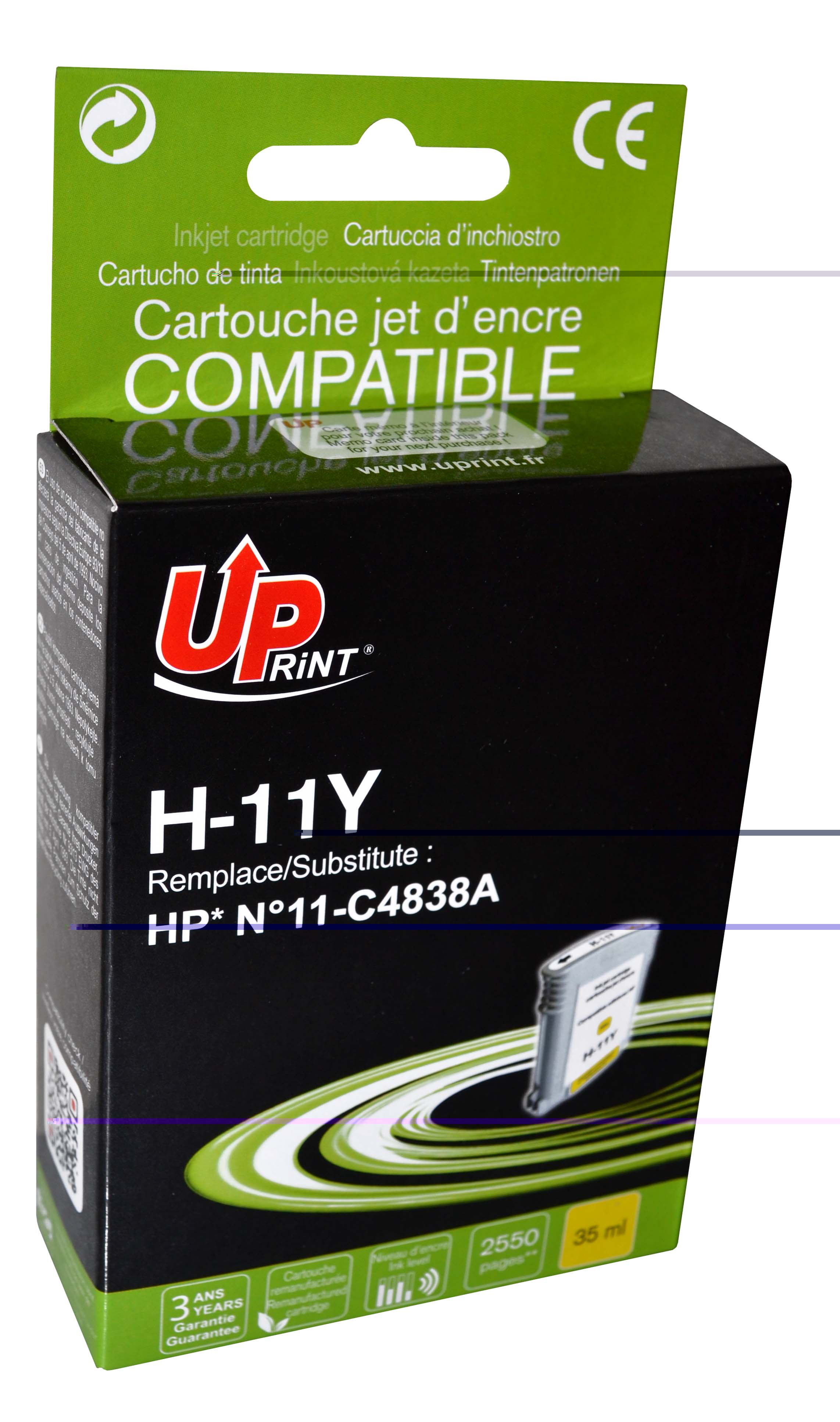 Cartouche compatible HP 11 jaune