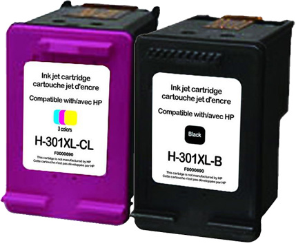 Pack UPrint compatible HP 301XL (CH563EE/CH564EE) noir et couleur