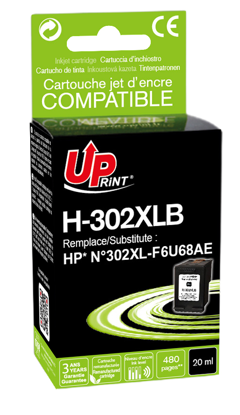 Cartouche encre UPrint compatible HP 302XL noir