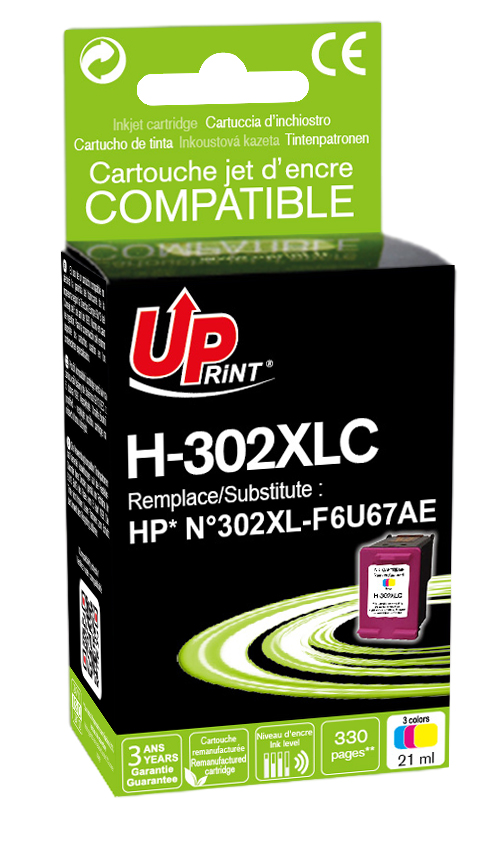 Cartouche encre UPrint compatible HP 302XL couleur