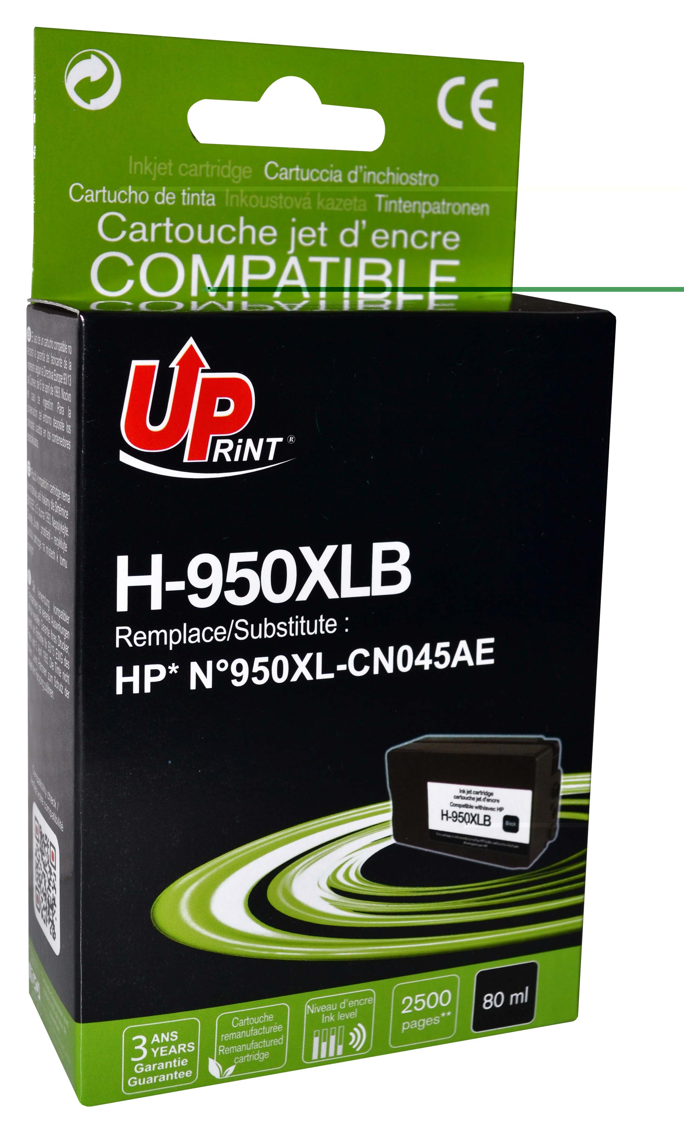 HP 950XL/951XL Noir et Couleur, Lot de 4 cartouches encre compatibles HP  C2P43AE