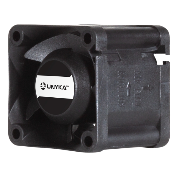 Ventilateur à double boule Unykach Server 40 mm - Vitesse max. 6000rpm - Connecteur 4 broches avec contrôle de température - Couleur noire