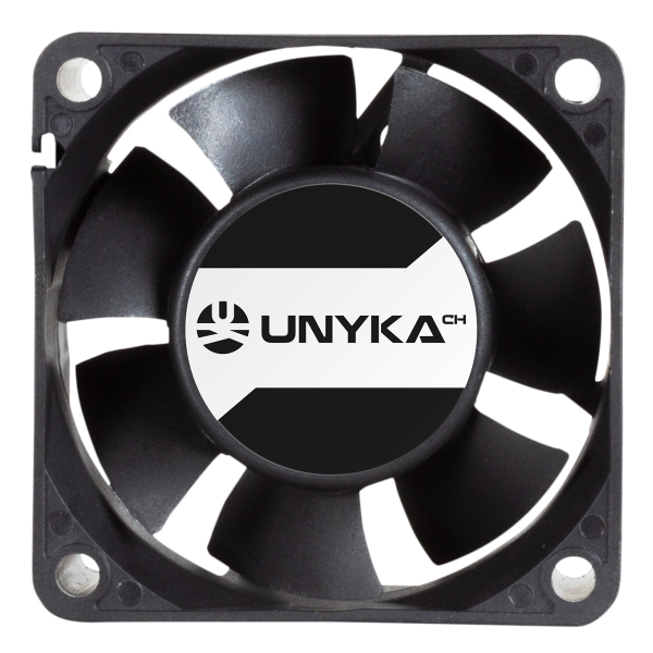 Ventilateur à double boule Unykach Server 60 mm - Vitesse max. 3000rpm - Connecteur 4 broches avec contrôle de température - Couleur noire