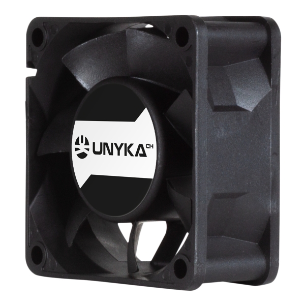 Ventilateur à double boule Unykach Server 60 mm - Vitesse max. 3000rpm - Connecteur 4 broches avec contrôle de température - Couleur noire