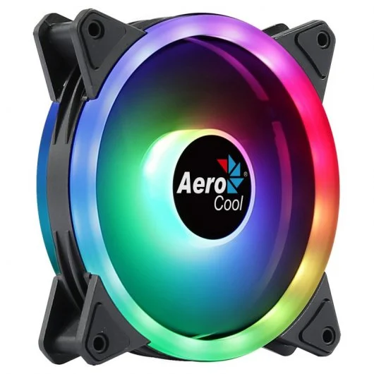 Ventilateur Aerocool DUO14 140mm - Eclairage ARGB Double Anneau - Vitesse Max. 1000 tr/min