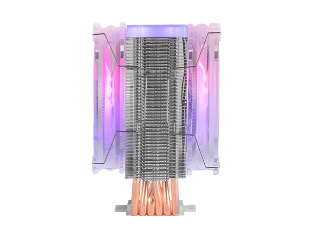 Ventilateur CPU Mars Gaming Dual 120 mm avec dissipateur thermique - Éclairage ARGB - Jusqu'à 220 W - Vitesse max. 1600 tr/min - 6 caloducs