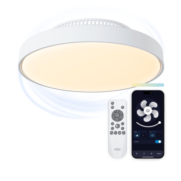 Ventilateur de plafond Ksix Mistral avec éclairage LED à intensité variable - Diamètre 43,6 cm - RGBIC+CCT - 4 000 lm
