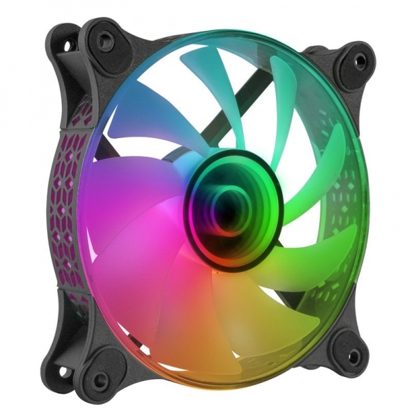 Ventilateur Mars Gaming MF-3D ARGB - Effet miroir 3D Infinity - Éclairage ARGB 360° - Compatible avec Asus Aura Sync et plus - Couleur noire