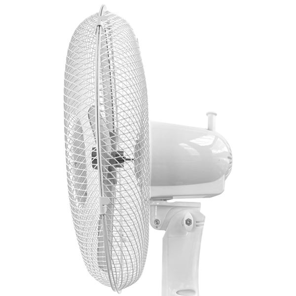 Ventilateur solaire sur pied Muvip - 12 000 mAh - 40 cm - 4 vitesses - Lumière LED - USB - Blanc