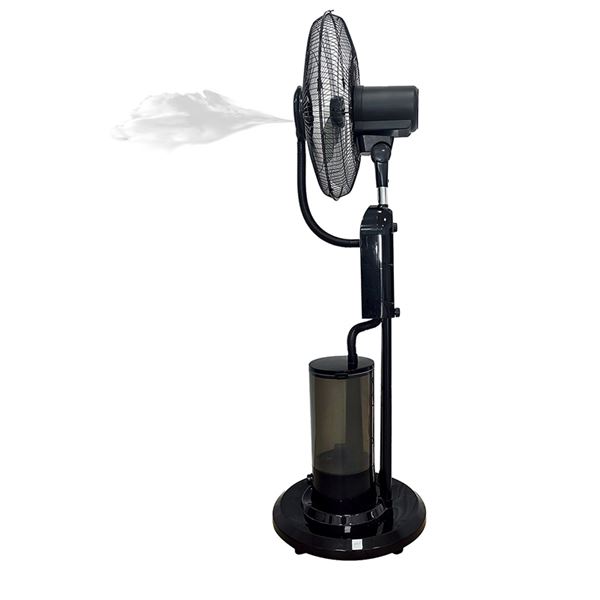 Ventilateur sur pied Muvip - 75 W - 40 cm - 3 vitesses - Brumisateur - Oscillation - Télécommande - Noir