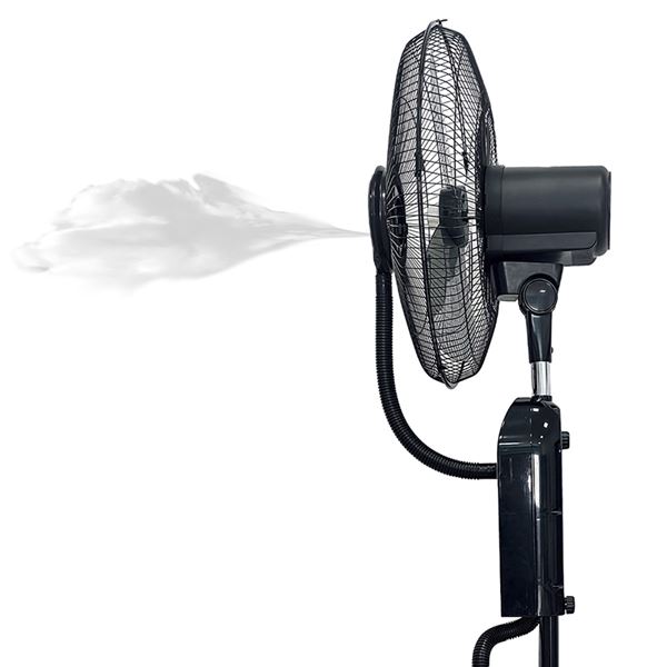 Ventilateur sur pied Muvip - 75 W - 40 cm - 3 vitesses - Brumisateur - Oscillation - Télécommande - Noir