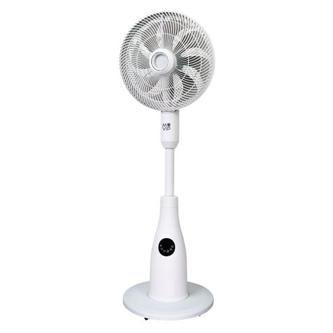 Ventilateur sur pied Muvip 80 W avec 8 pales - 7 vitesses - Brumisateur - Oscillation - Lumière LED - Blanc