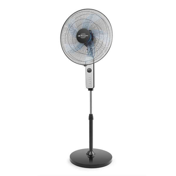Ventilateur sur pied Orbegozo SF 1046 - Minuterie jusqu'à 1 heure - Hauteur réglable jusqu'à 150 cm - Puissance 80 W - 5 pales et 3 vitesses - Fonction oscillante et tête inclinable