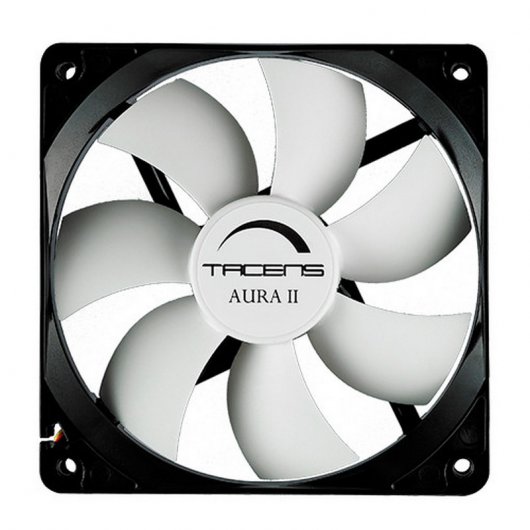 Ventilateur Tacens Aura II 80 mm - Boîtier noir, pales blanches - Max. 1500 tr/min