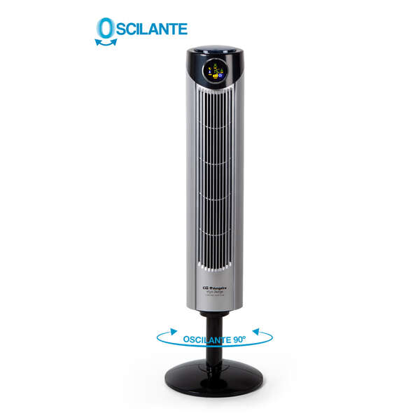 Ventilateur tour ionique oscillant Orbegozo TW-0850 - Débit d'air puissant - Affichage numérique - Télécommande - Pratique et fonctionnel