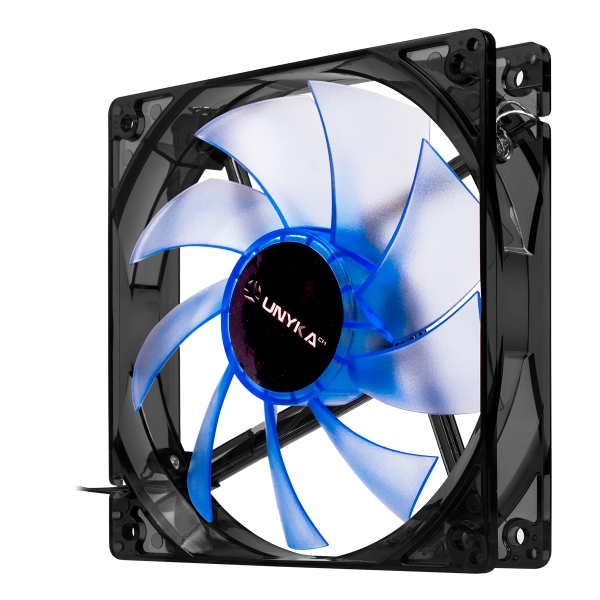 Ventilateur Unykach 120 mm avec LED bleue - Vitesse max. 1200 tr/min - Couleur Bleu/Noir