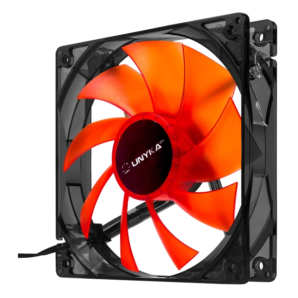 Ventilateur Unykach 120 mm avec LED rouge - Vitesse max. 1200 tr/min - Couleur Rouge/Noir