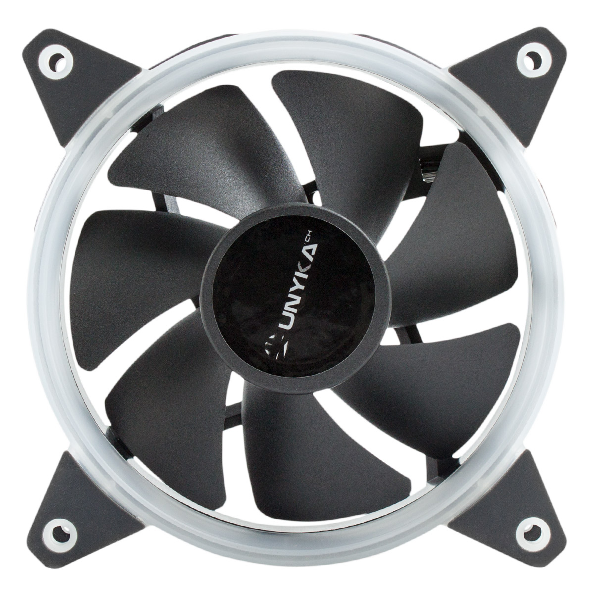 Ventilateur Unykach Candy 20 Blue 120 mm avec éclairage bleu - Vitesse maximale. 1400rpm - Couleur Noir