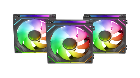 Ventilateurs Mars Gaming MF-LINKFINITYKIT - Éclairage Infinity Mirror 360° - Connexion modulaire LINKFINITY - Contrôle PWM - Boîtier de contrôle ARGB - Couleur Noir