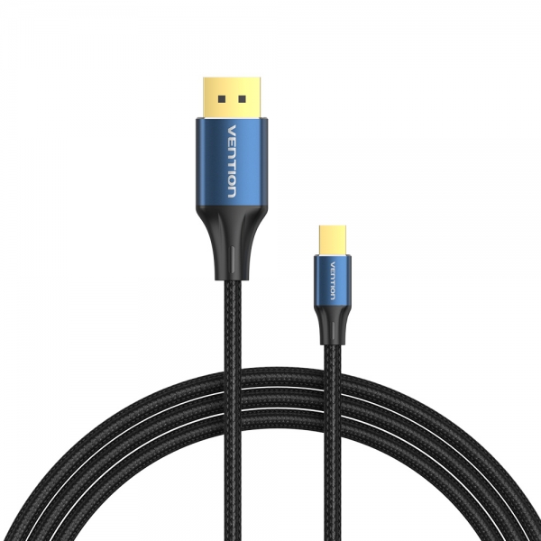 Vention DisplayPort Mâle vers Mini DisplayPort Mâle Câble Convertisseur 1.4 8K - 2m - Couleur Noir et Bleu