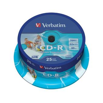 Verbatim CD-R Imprimables 52x 700Mo (Tarrine 25 Unités)