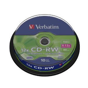 Verbatim CD-RW réinscriptible 8-12x 700 Mo (Tarrine 10 unités)