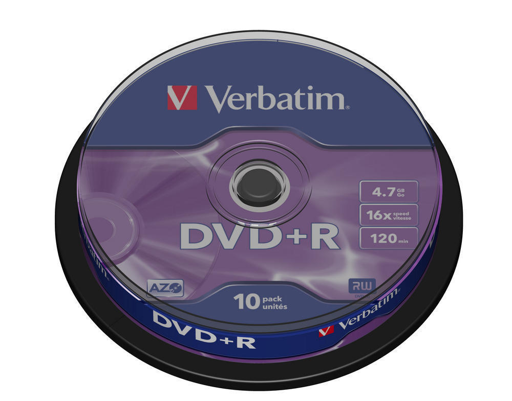 Verbatim DVD+R 16x 4,7 Go (Tarrina 10 Unités)