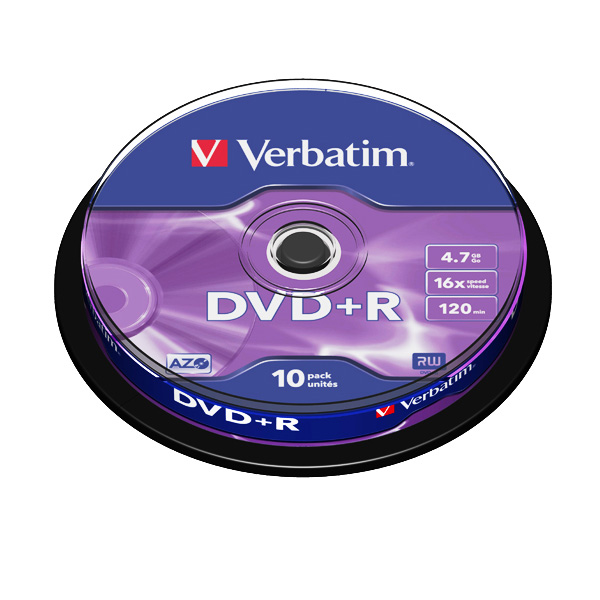 Verbatim DVD+R 16x 4,7 Go (Tarrina 10 Unités)