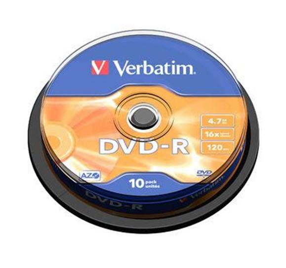 Verbatim DVD-R 16x 4,7 Go (Tarrina 10 Unités)