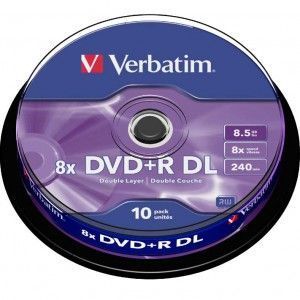 Verbatim DVD+R double couche 8x 8,5 Go (Tarrina 10 unités)