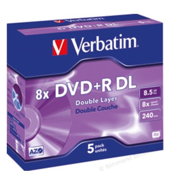 Verbatim DVD+R Double Couche 8x 8.5GB Box (Pack 5 Unités)