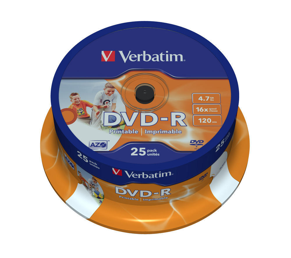 Verbatim DVD-R imprimables 16x 4,7 Go (Tarrine 25 unités)