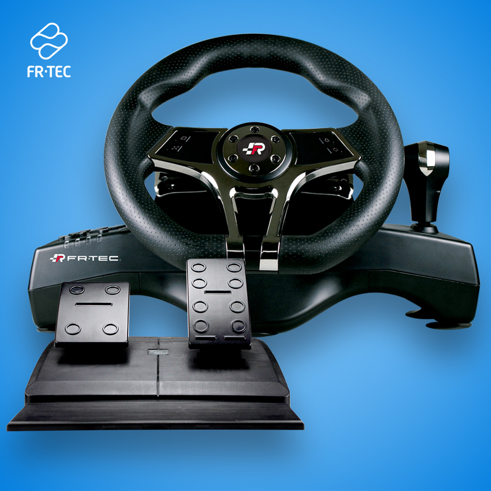 Volant FR-TEC Hurricane Wheel MKII Compatible PC, PS4, PS3 et Switch - Volant avec Cames et Changement Séquentiel - Pédales de Frein et d'Accélération - Boutons Configurables - Effet Vibration - 3 Modes de Configuration - Couleur Noir