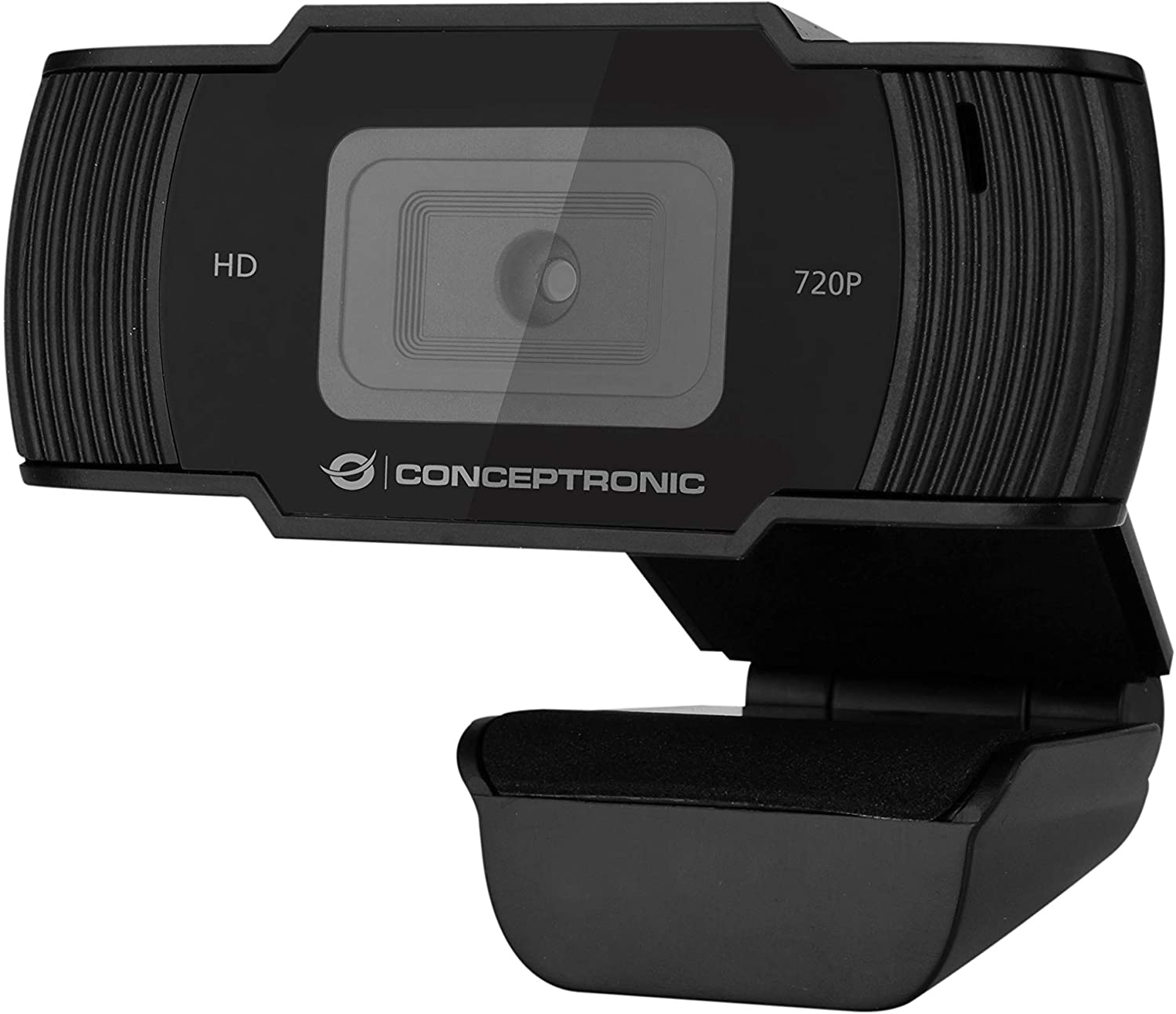 Webcam Conceptronic HD 720p USB 2.0 - Microphone intégré - Mise au point fixe - Cache de confidentialité - Angle de vision de 90º - Câble de 1,50 m