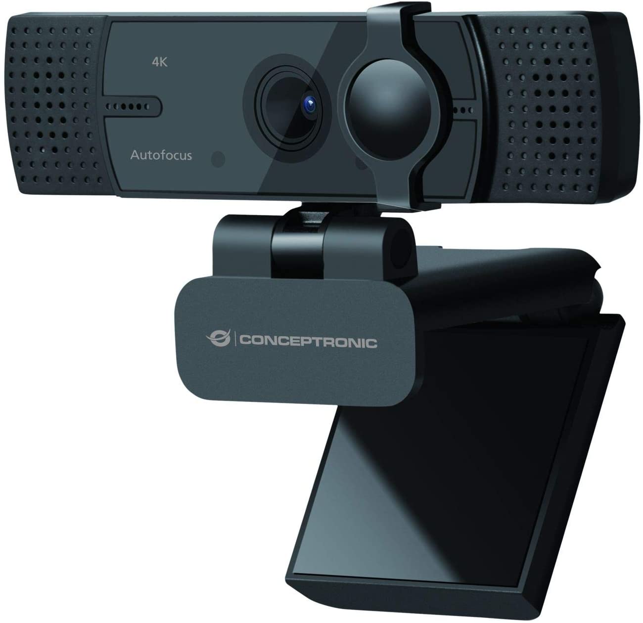 Webcam Conceptronic Ultra HD 4K USB 2.0 - Microphone intégré - Mise au point automatique - Cache de confidentialité - Angle de vision de 80º - Câble de 1,50 m