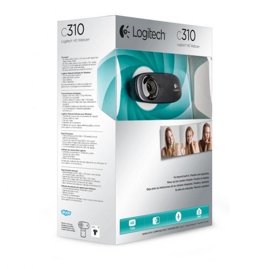 Webcam Logitech C310 HD 720p - 5Mpx - USB 2.0 - Microphone intégré - Angle de vision de 60º - Mise au point fixe - Câble 1,50 - Couleur noire