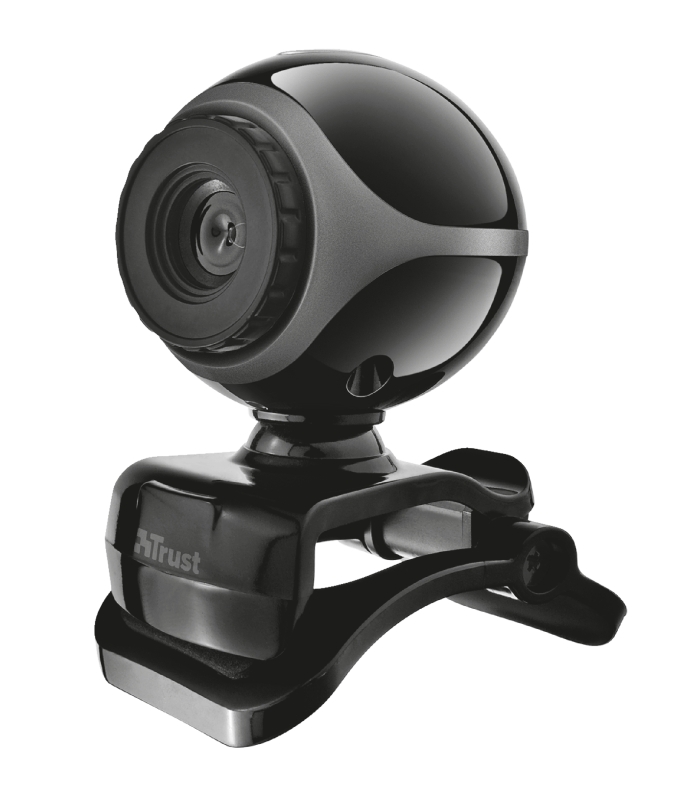 Webcam Trust Exis 640x480 USB 2.0 - Microphone Intégré - Avec Clip - Câble 1.50m - Couleur Noir